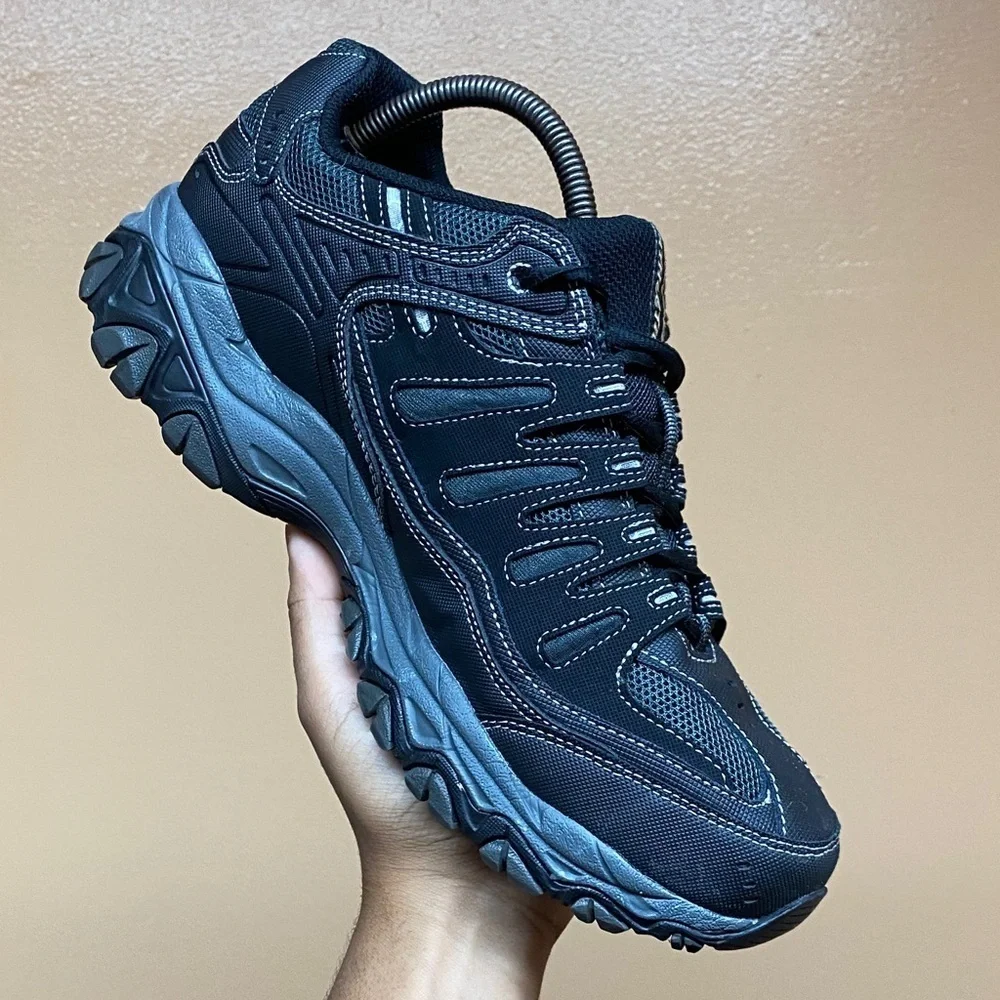 Skechers After Burn Memory Fit Black / Charcoal Size 10 Extra Wide